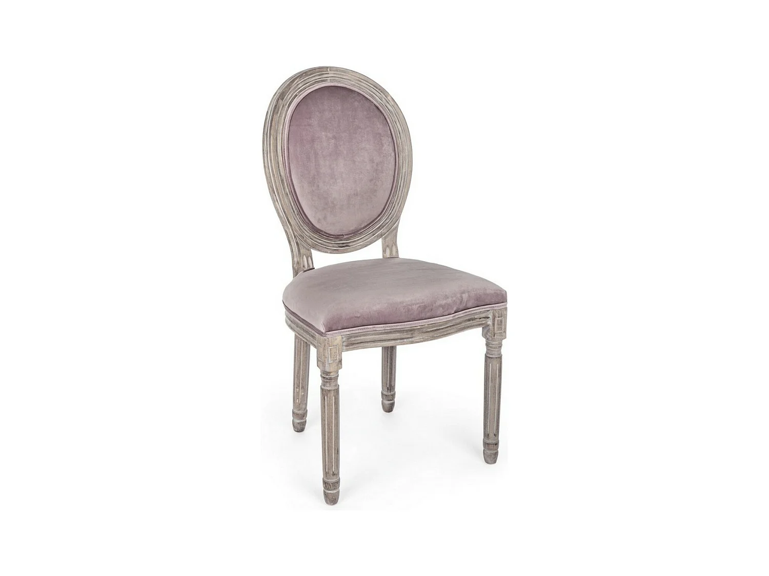 Conjunto de 2 sillas medallón de estilo Luis XVI – Elegancia y prestigio para su interior-Color Rosa empolvado