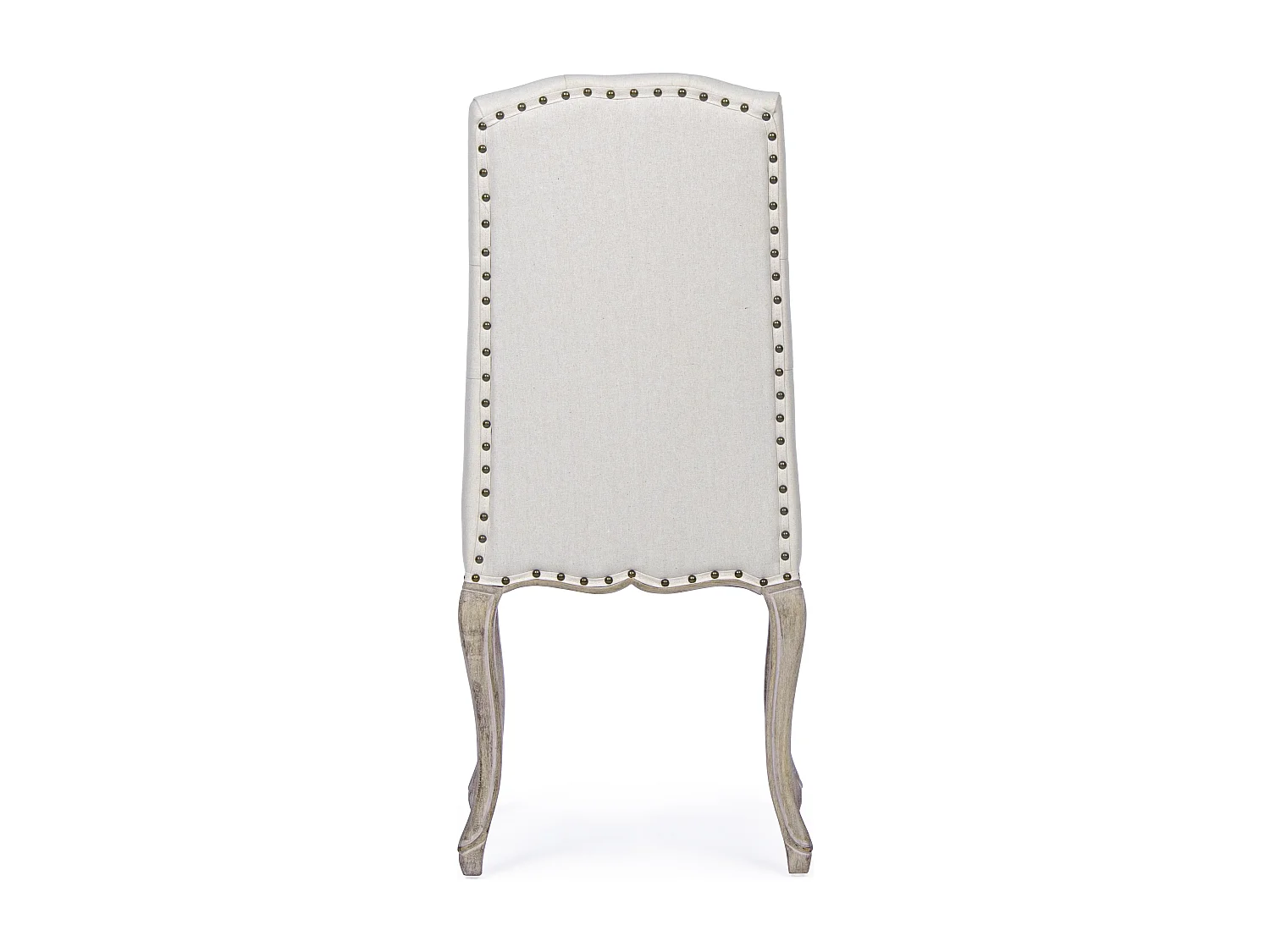 Juego de 2 sillas Dova – Patas de madera de caucho natural y asiento de tela-Color Blanco