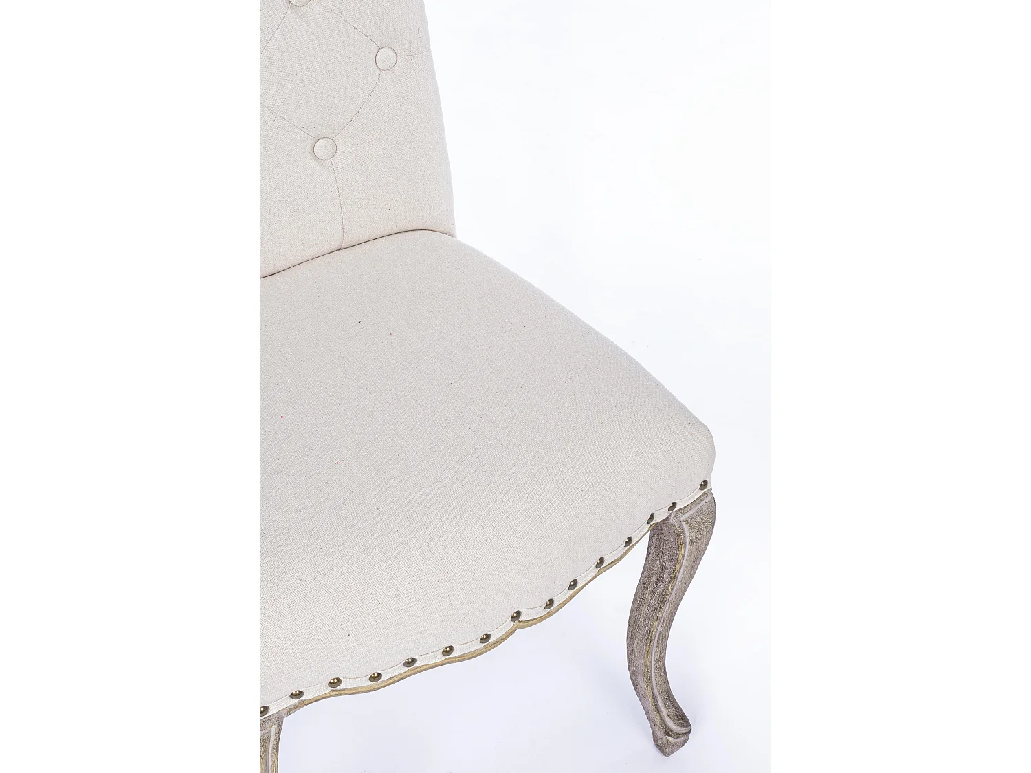 Juego de 2 sillas Dova – Patas de madera de caucho natural y asiento de tela-Color Blanco