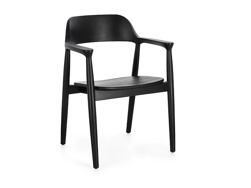 Lot de 2 chaises en bois de Teck Suza – Qualité et raffinement-Couleur Noir