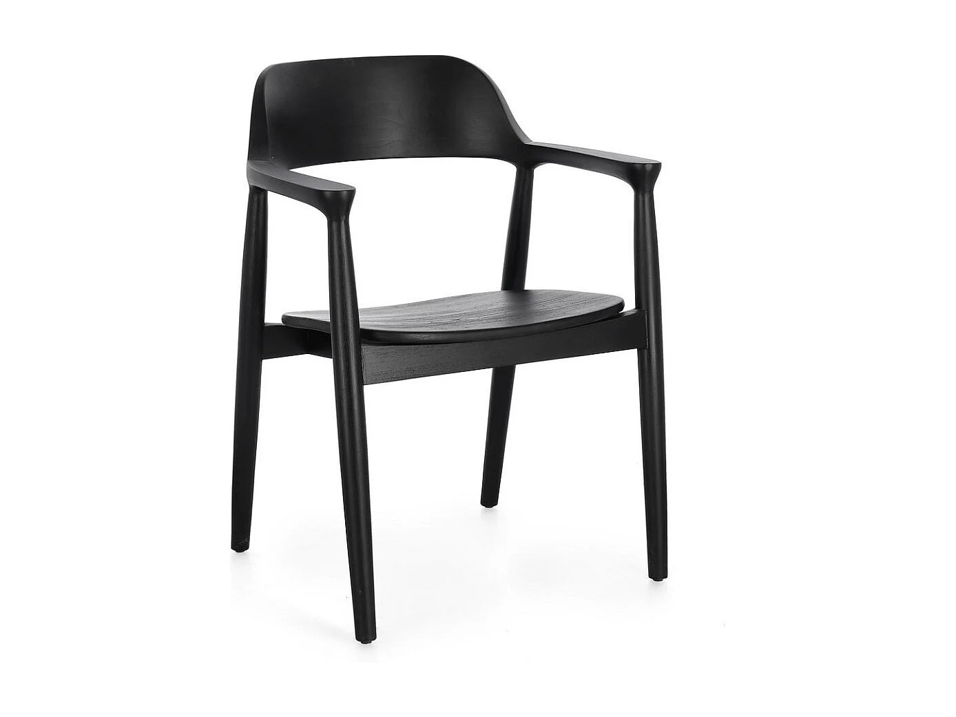 Lot de 2 chaises en bois de Teck Suza – Qualité et raffinement-Couleur Noir