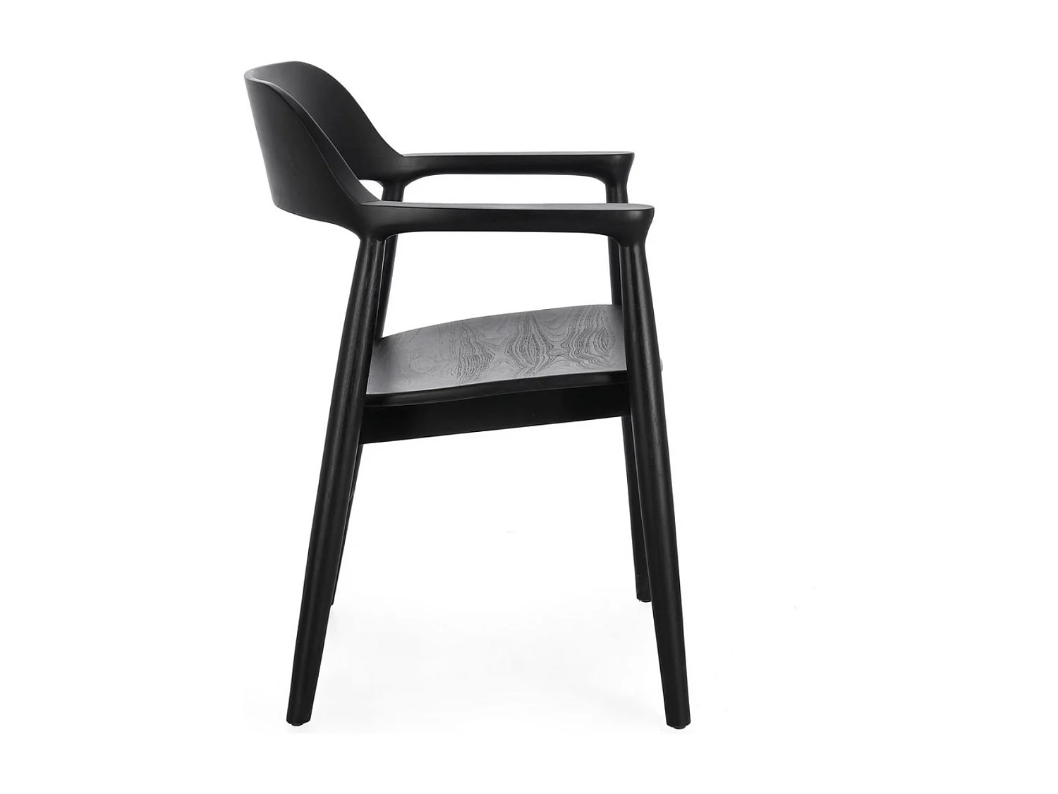 Lot de 2 chaises en bois de Teck Suza – Qualité et raffinement-Couleur Noir