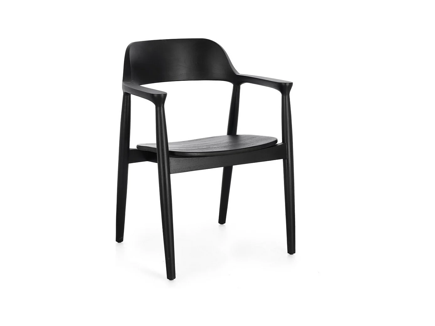 Lot de 2 chaises en bois de Teck Suza – Qualité et raffinement-Couleur Noir