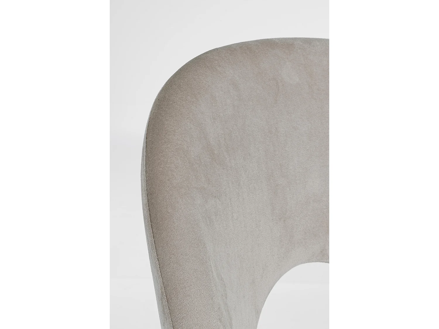 Chaise en velours taupe et pieds en acier Mania - Lot de 4