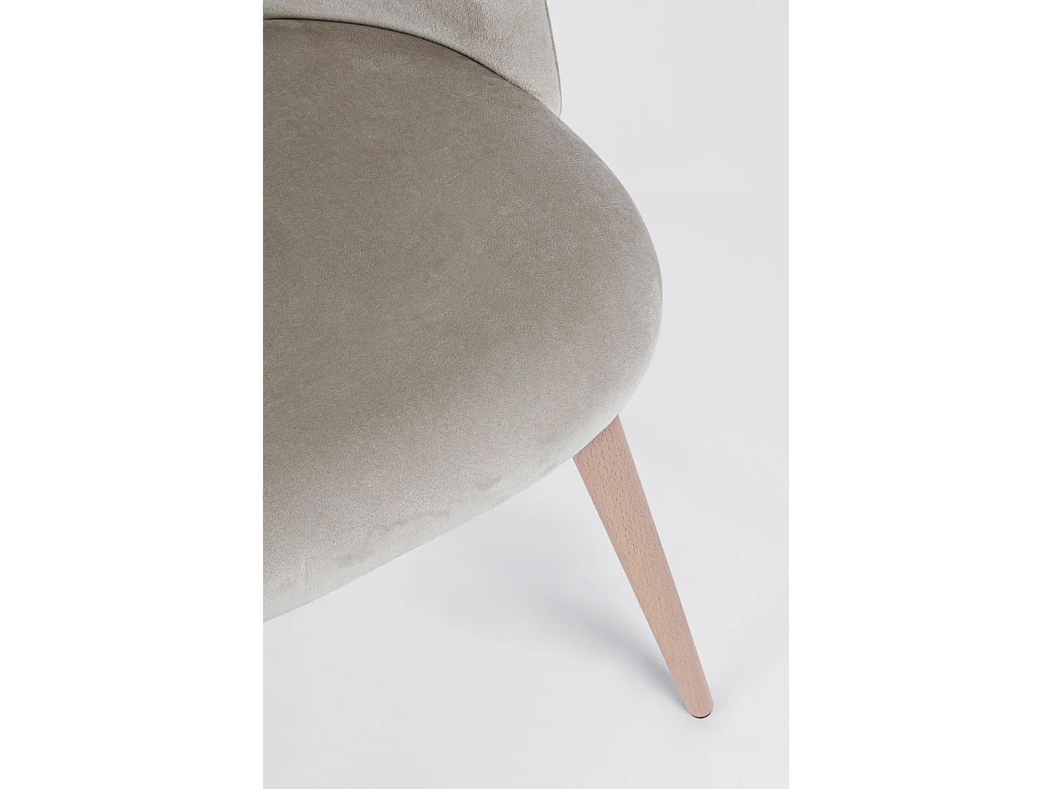 Chaise en velours taupe et pieds en acier Mania - Lot de 4