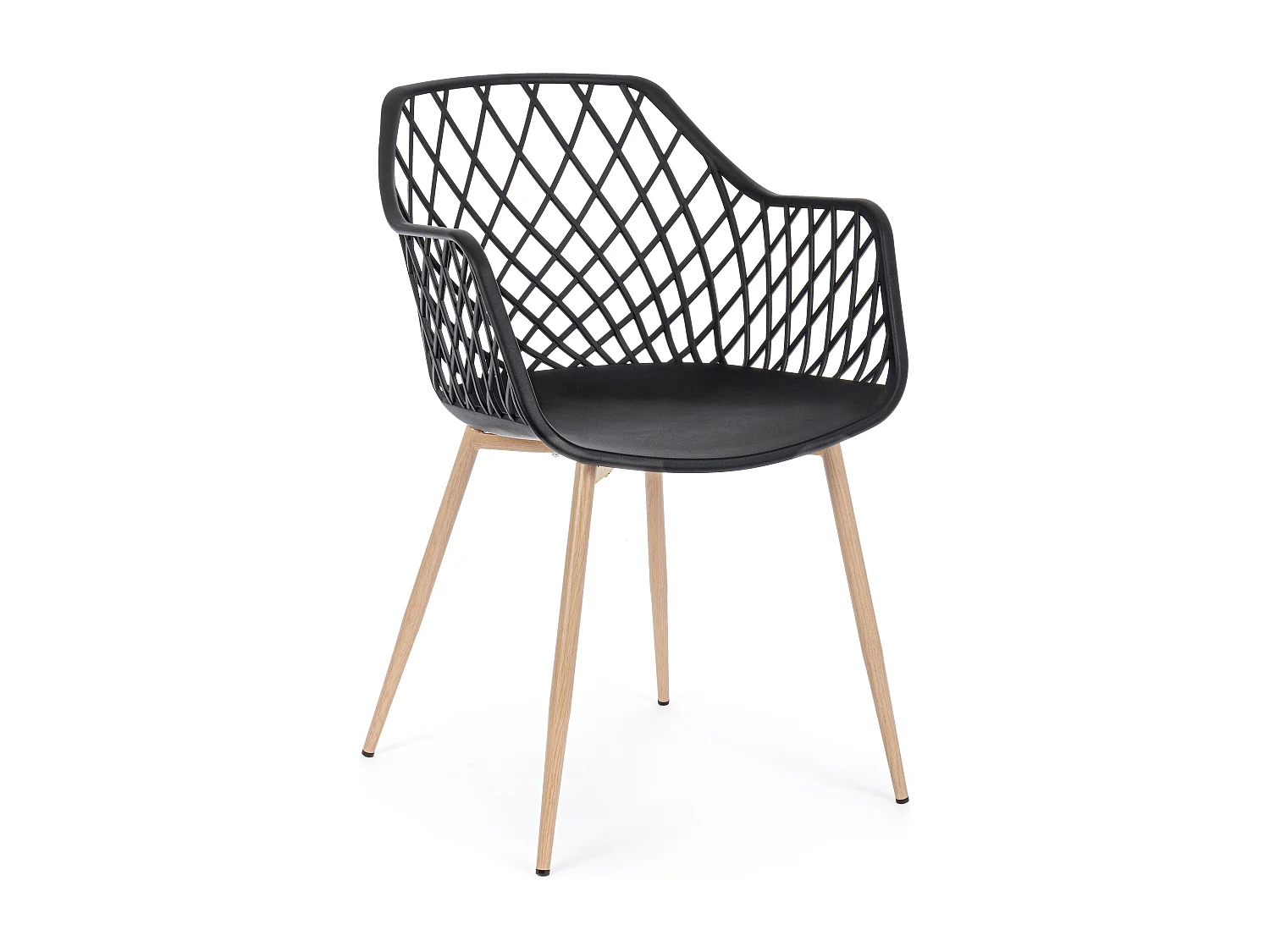 Juego de 4 sillas Optik - Versátil para uso interior y exterior-Negro/Beige