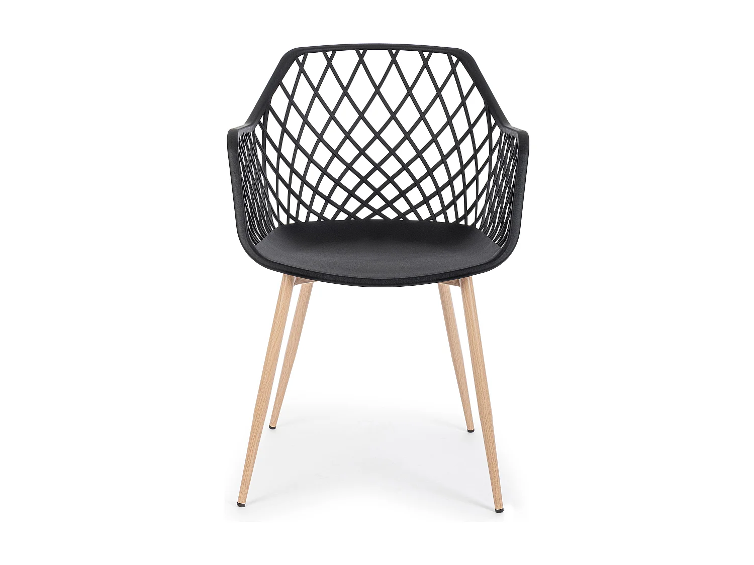 Juego de 4 sillas Optik - Versátil para uso interior y exterior-Negro/Beige