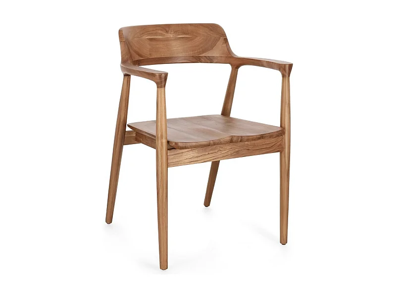 Lot de 2 chaises en bois de Teck Suza – Qualité et raffinement-Couleur Naturel