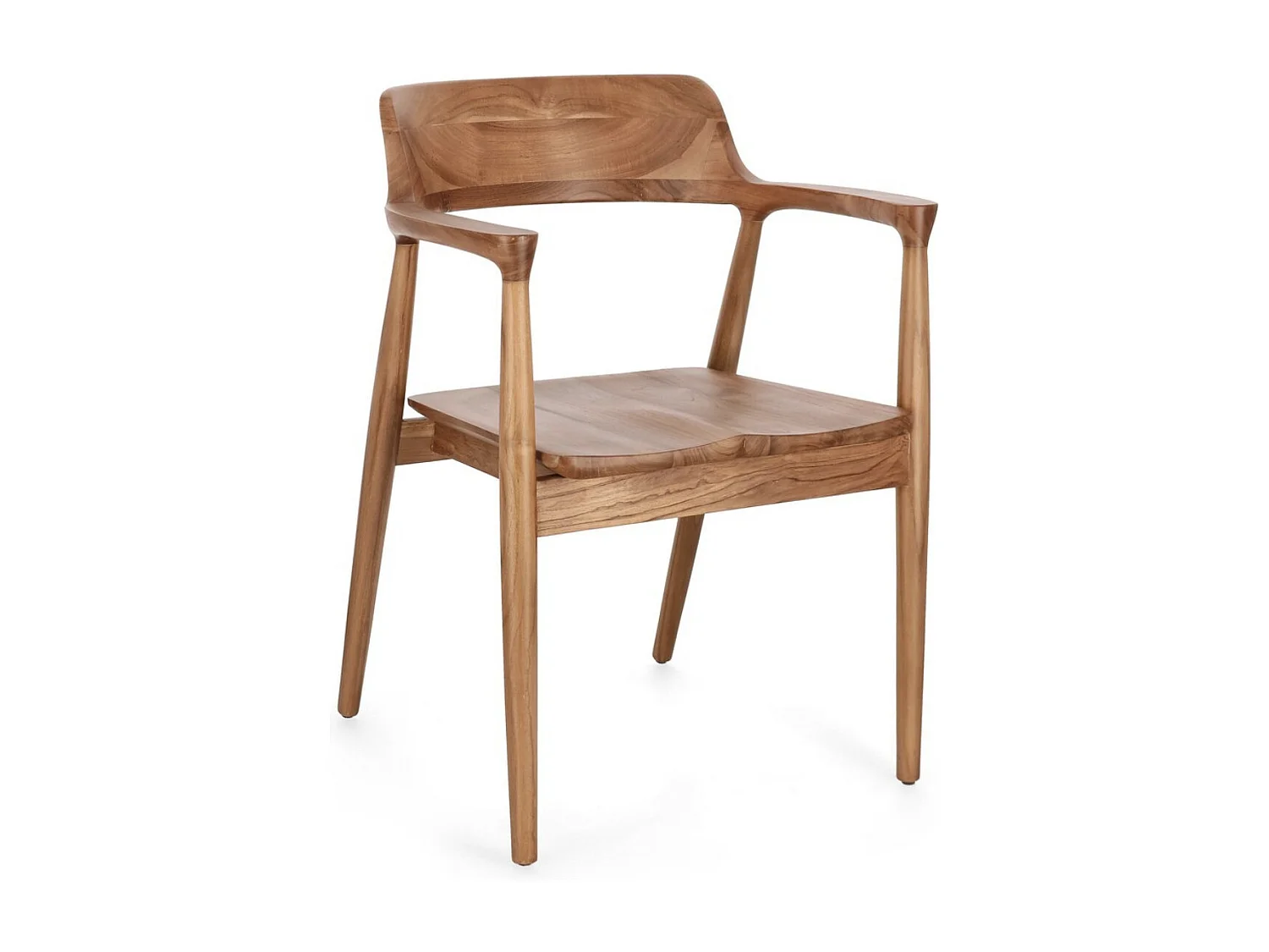 Lot de 2 chaises en bois de Teck Suza – Qualité et raffinement-Couleur Naturel