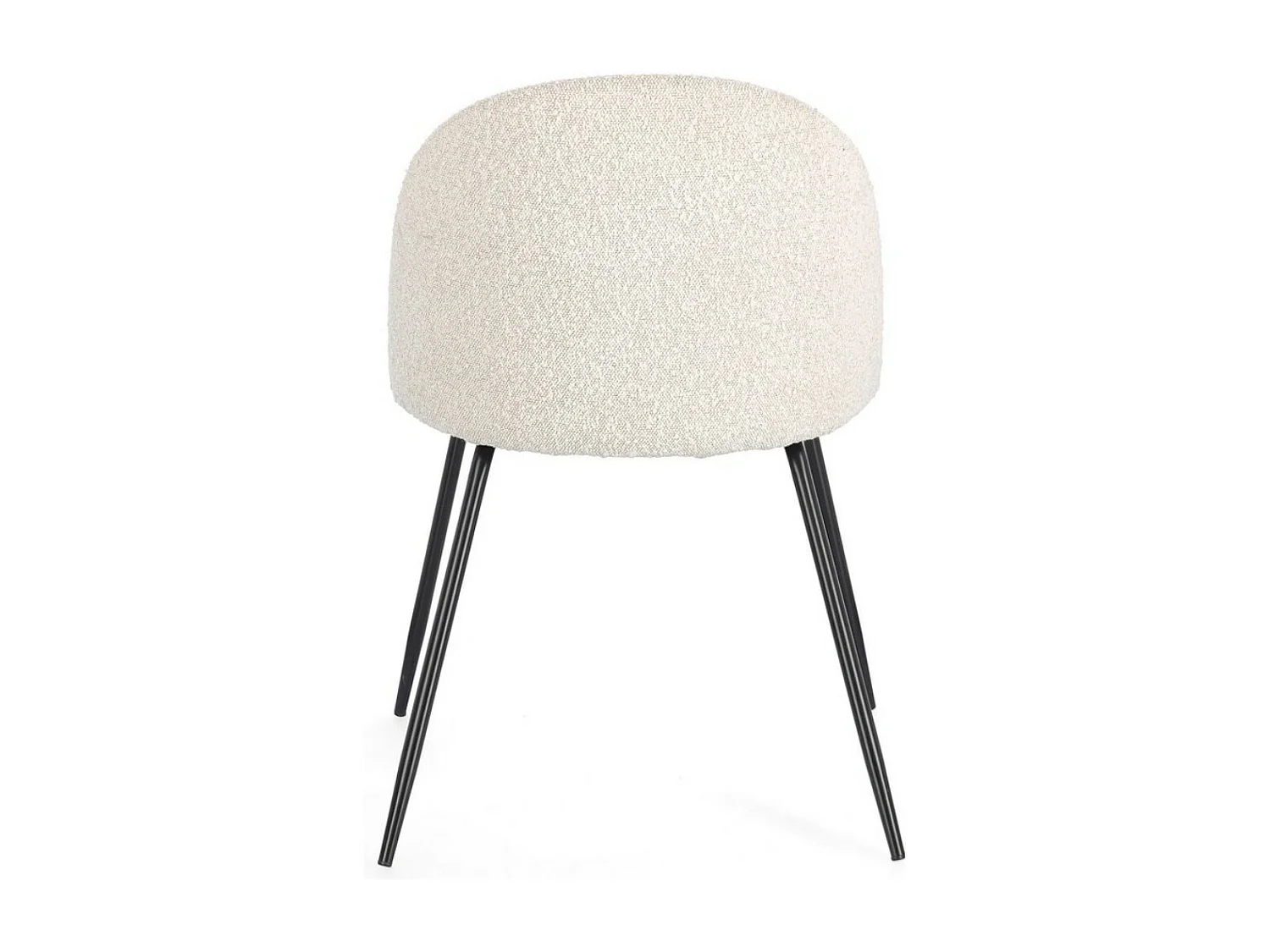 Lot de 4 chaises en tissu doux bouclé beige clair et pieds noir Tanya – Élégance et Confort-Couleur Beige clair