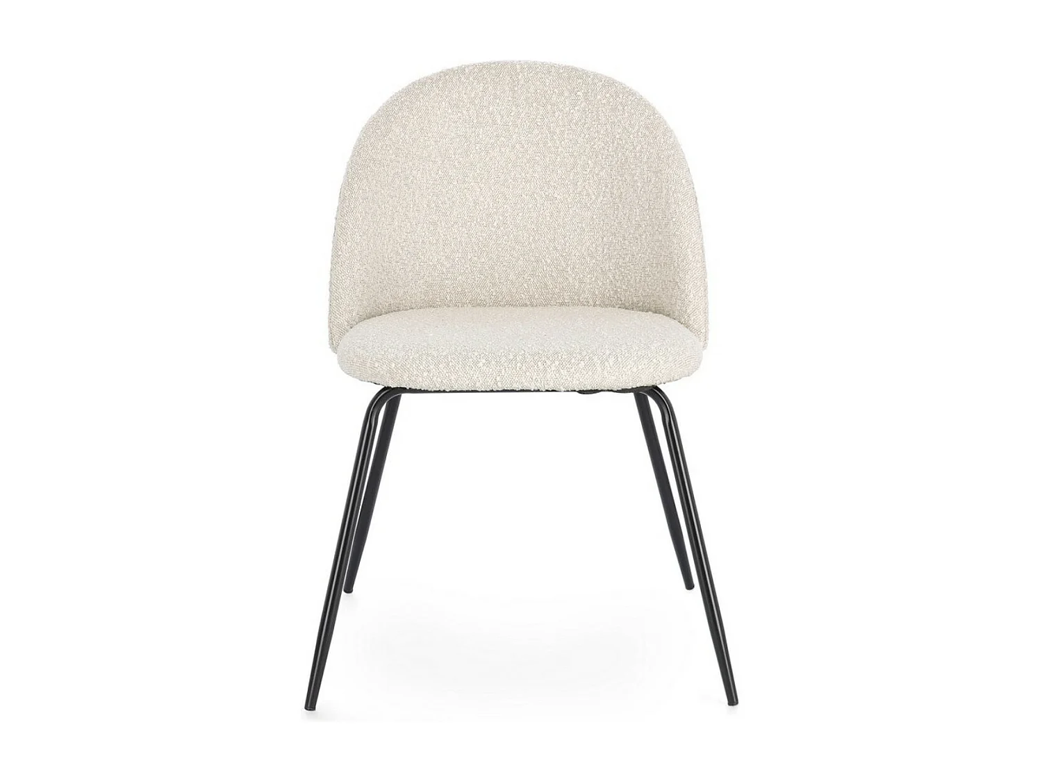 Lot de 4 chaises en tissu doux bouclé beige clair et pieds noir Tanya – Élégance et Confort-Couleur Beige clair