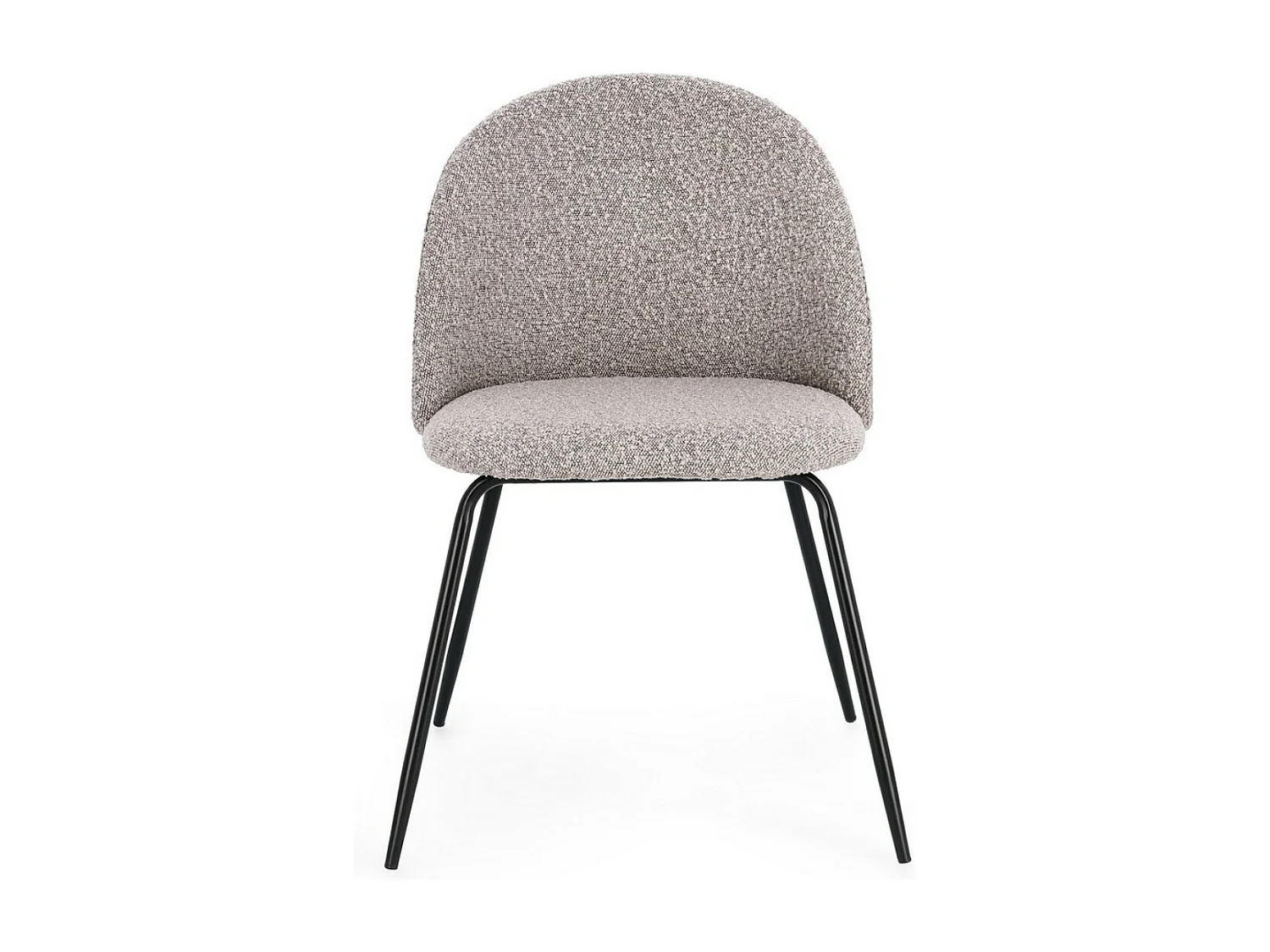 Lot de 4 chaises en tissu doux bouclé beige clair et pieds noir Tanya – Élégance et Confort-Couleur Marron clair
