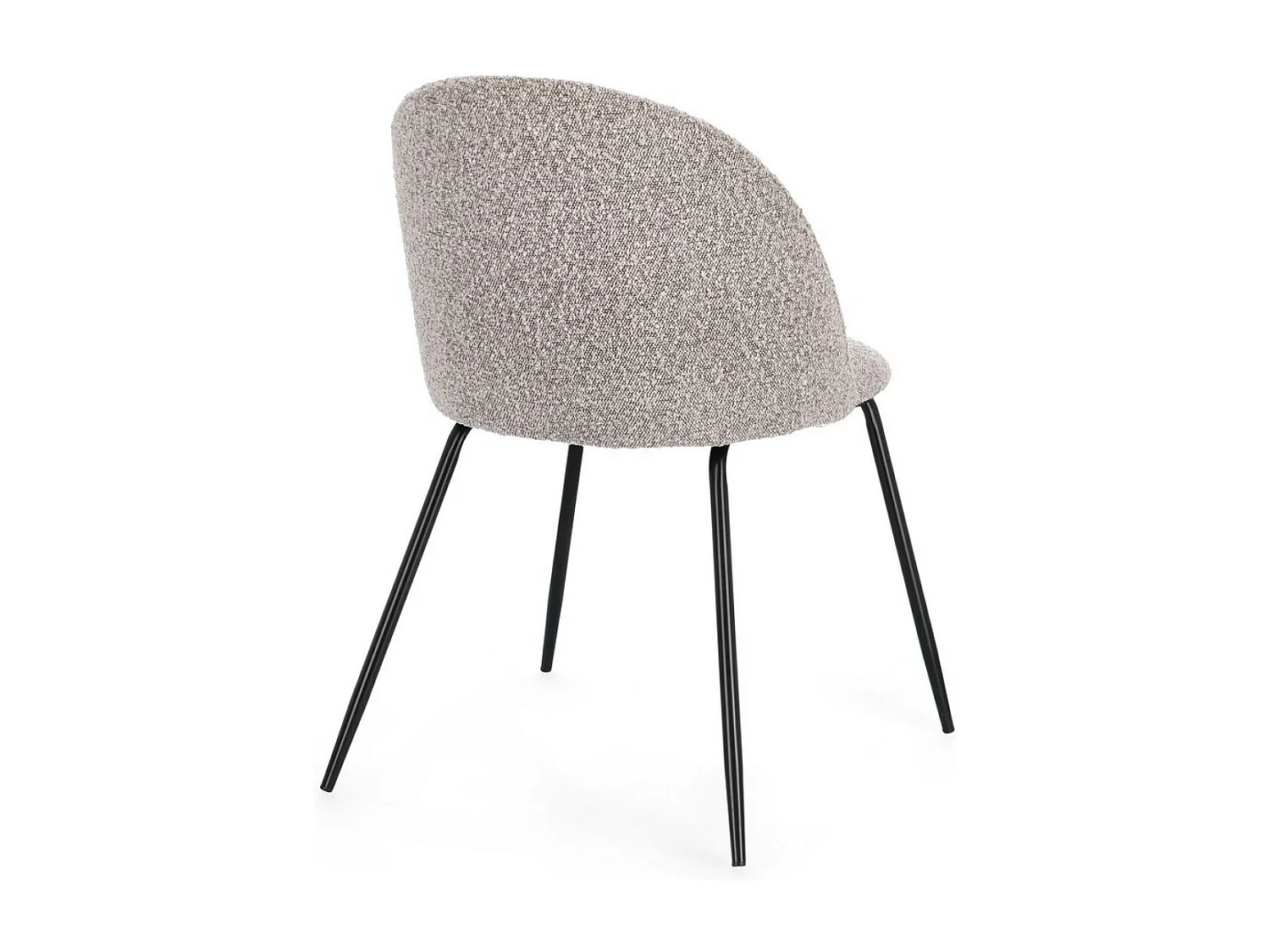 Lot de 4 chaises en tissu doux bouclé beige clair et pieds noir Tanya – Élégance et Confort-Couleur Marron clair