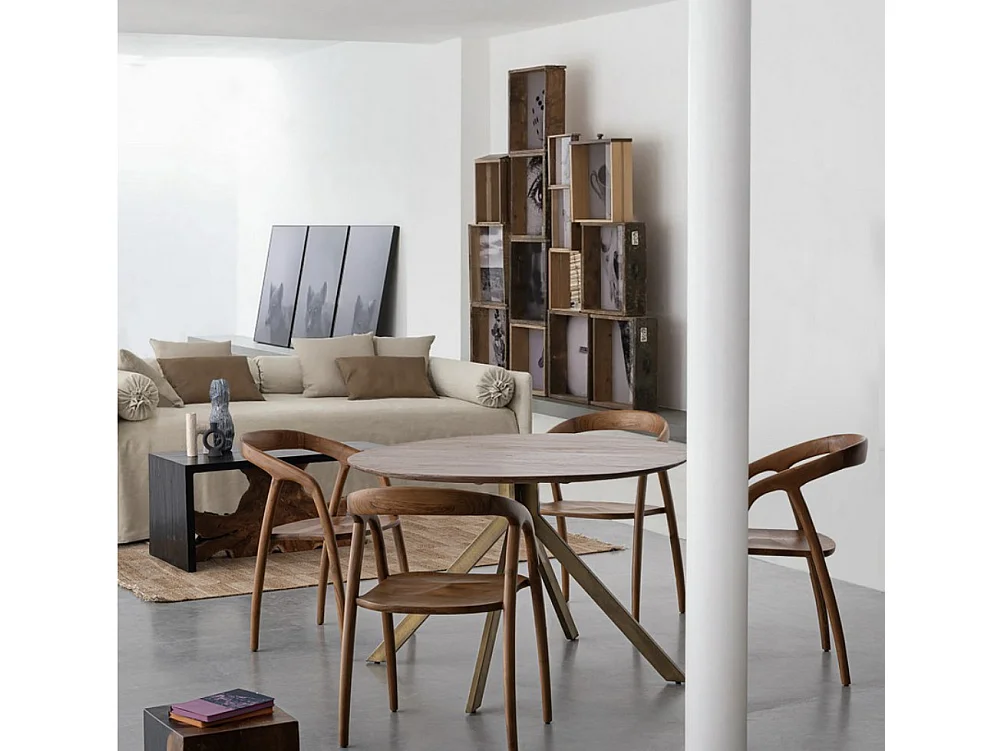 Lot de 2 chaises en bois de Teck Kotty– Luxe et durabilité-Couleur Naturel