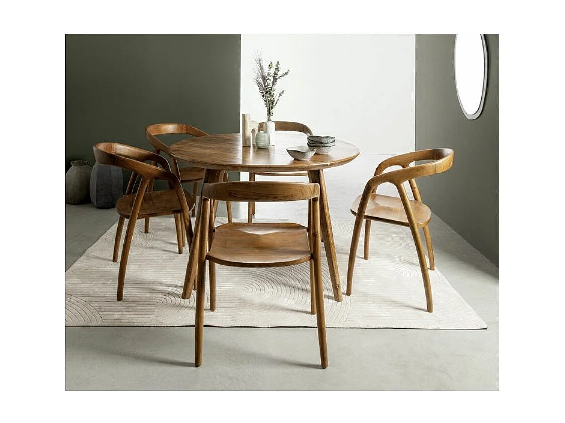 Lot de 2 chaises en bois de Teck Kotty– Luxe et durabilité-Couleur Naturel