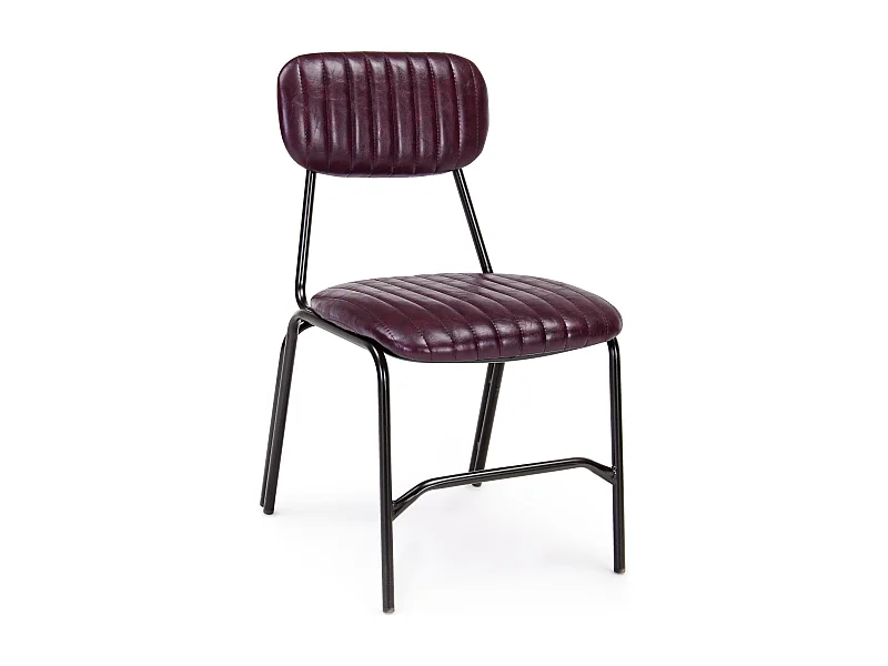 Lot de 2 chaises vintage Debbie-Couleur Bordeaux