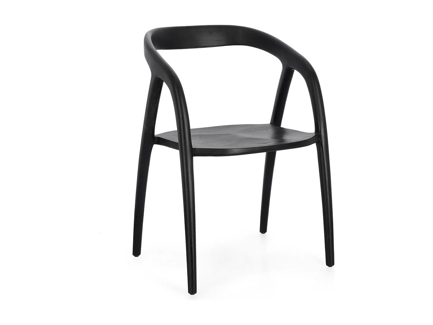 Lot de 2 chaises en bois de Teck Kotty– Luxe et durabilité-Couleur Noir