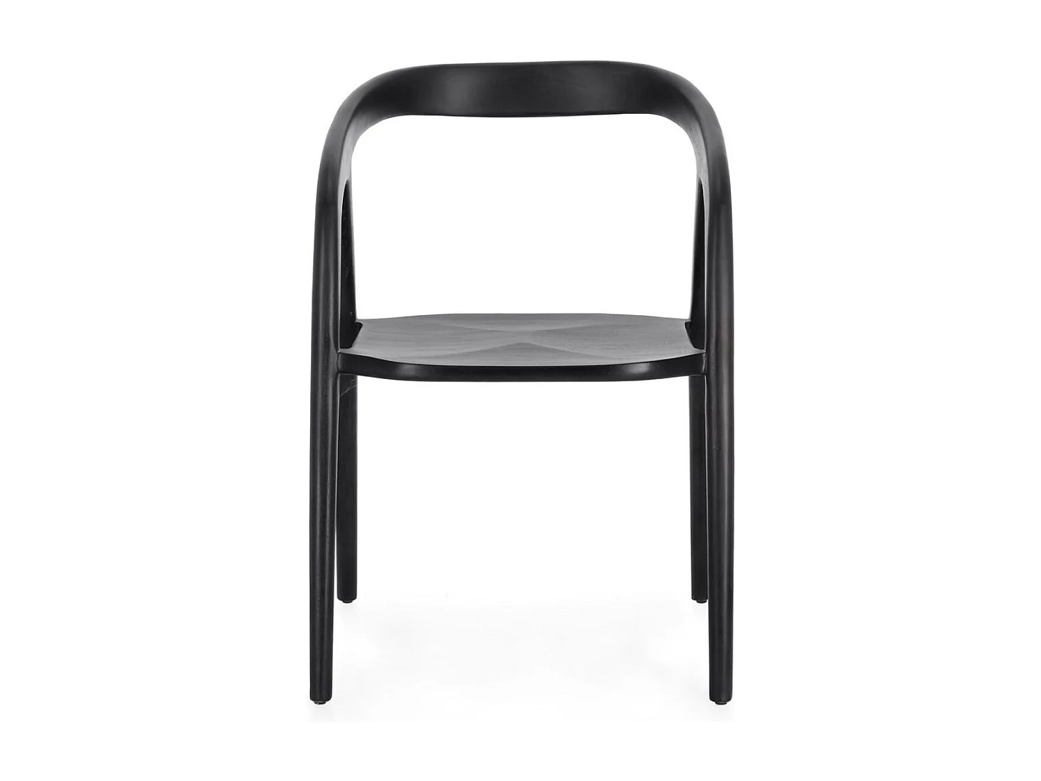 Lot de 2 chaises en bois de Teck Kotty– Luxe et durabilité-Couleur Noir