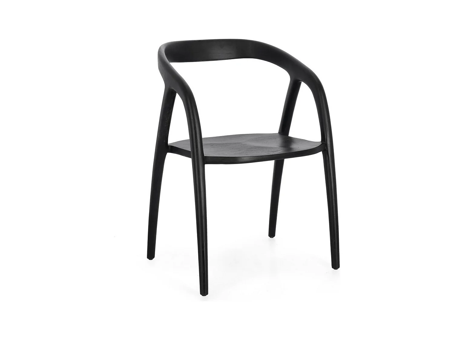 Lot de 2 chaises en bois de Teck Kotty– Luxe et durabilité-Couleur Noir