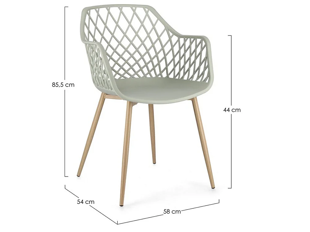 Lot de 4 chaises Optik - Polyvalentes pour intérieur et éxtérieur-Vert