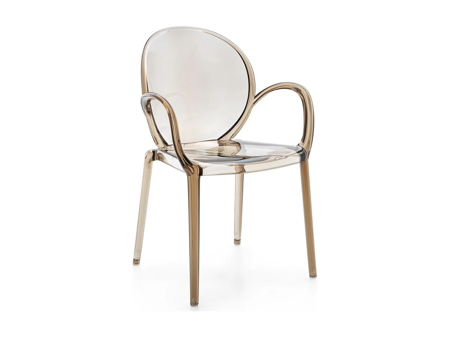 Lot de 4 chaises transparentes avec accoudoirs Kamila --Couleur Vert