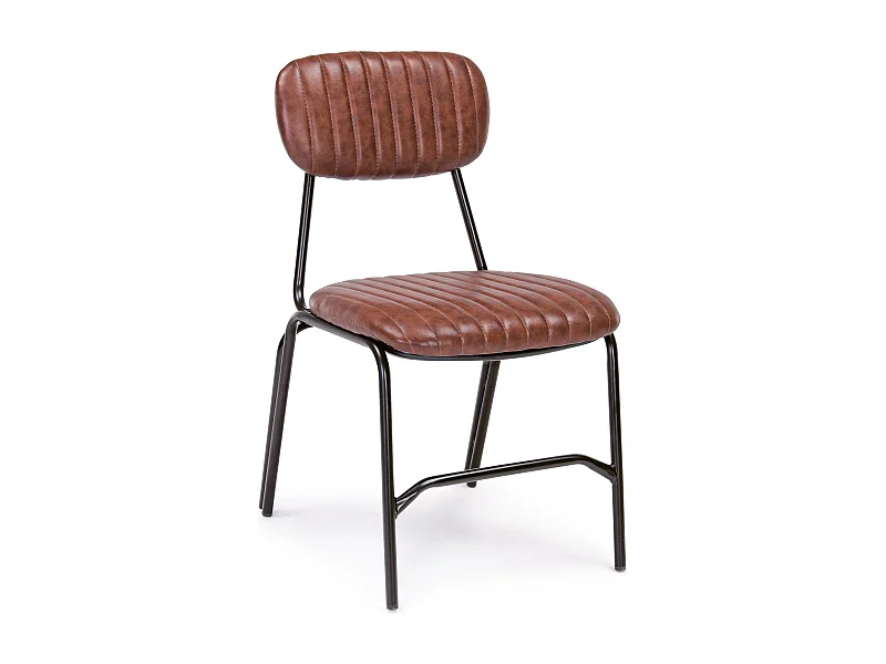 Lot de 2 chaises vintage Debbie-Couleur Marron