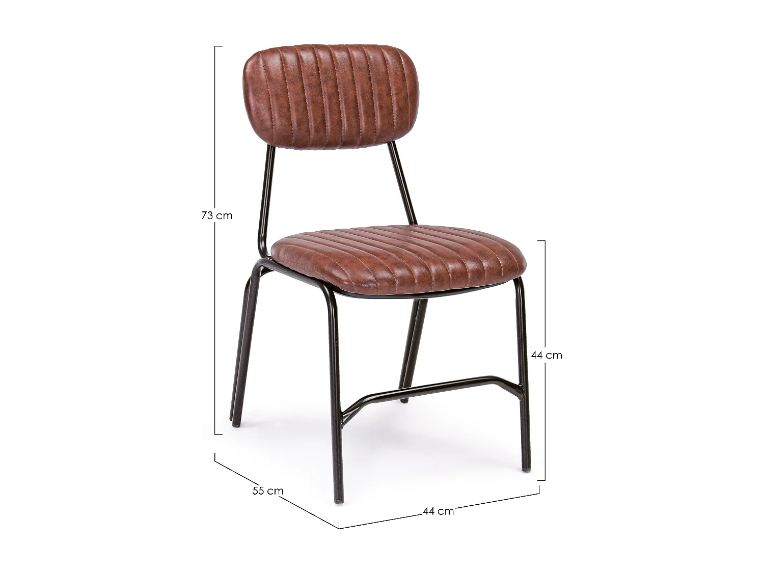 Lot de 2 chaises vintage Debbie-Couleur Marron