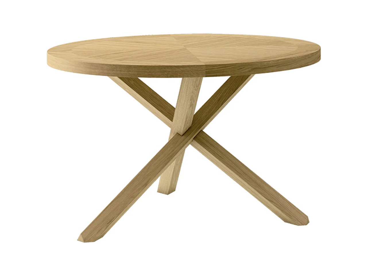 Table ronde Helena en chêne à 3 pieds – Alliance d'élégance et de charme naturel-Diamètre 100 cm