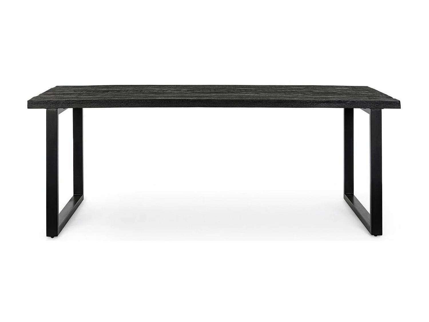 Table rectangulaire bois de manguier noir et pieds acier noir Tinka 200cm
