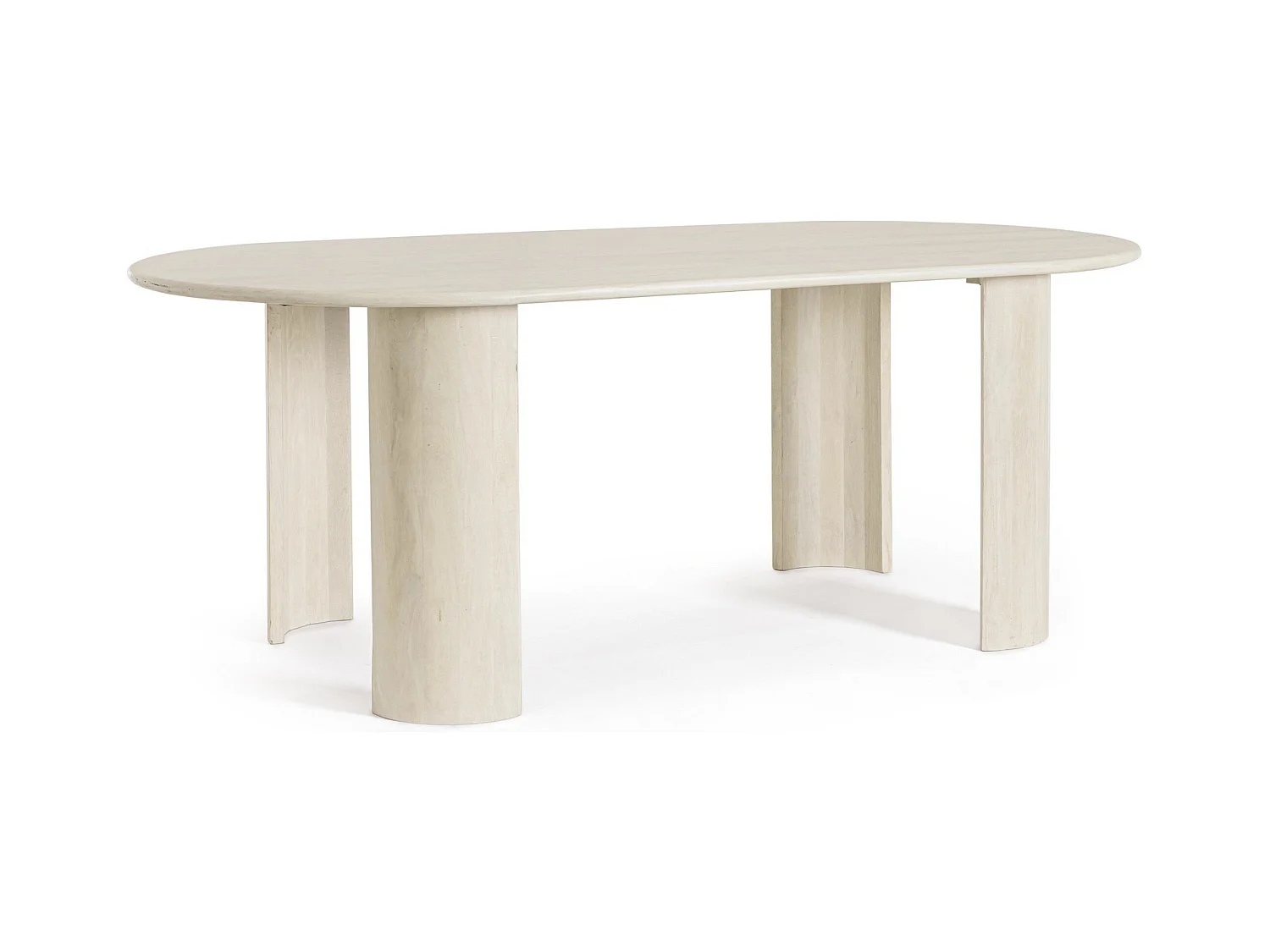 Table à manger ovale en bois massif Orinda 210cm-Couleur Naturel