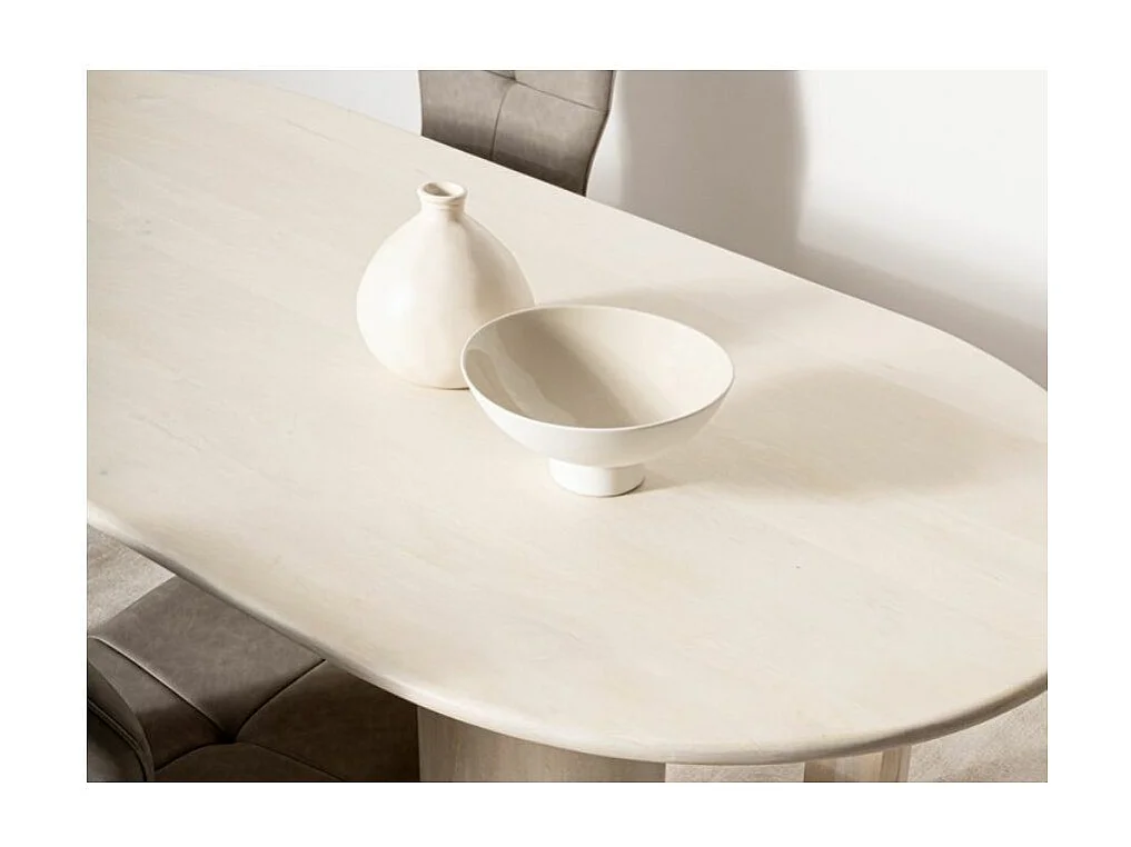 Orinda massief houten ovale eettafel 210 cm-Kleur Natuurlijk