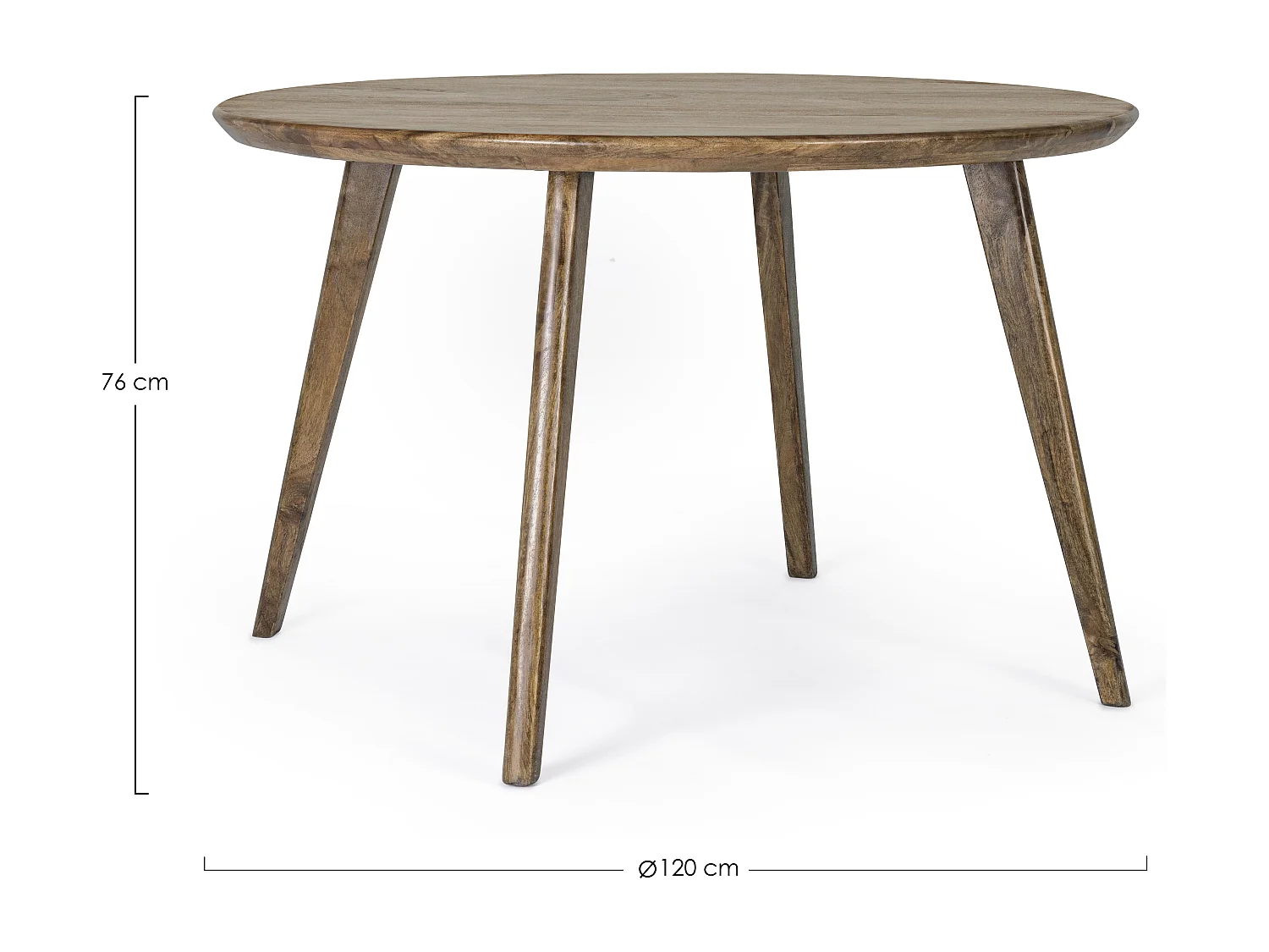 Table à manger ronde en bois de manguier marron Sylvie D 120cm