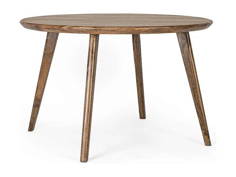 Sylvie ronde bruine mangohouten eettafel D 120 cm