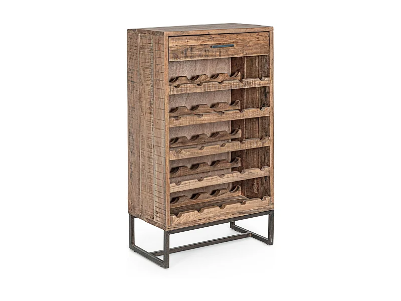 Armoire à vin avec 1 tiroir acacia marron Emete L 60cm