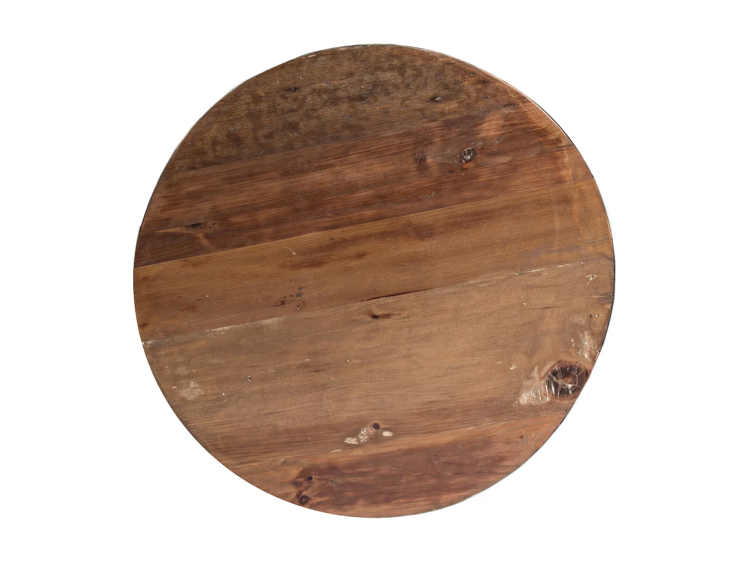 Table basse ronde en bois et acier blanc Lara 70cm