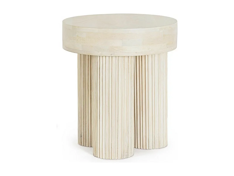 Table d'appoint en bois massif Bozar 45cm-Couleur Naturel