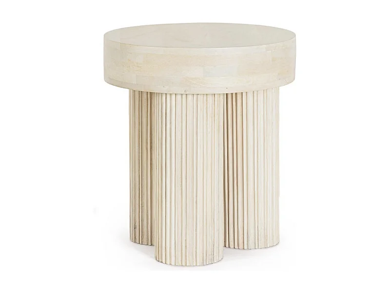 Table d'appoint en bois massif Bozar 45cm-Couleur Naturel