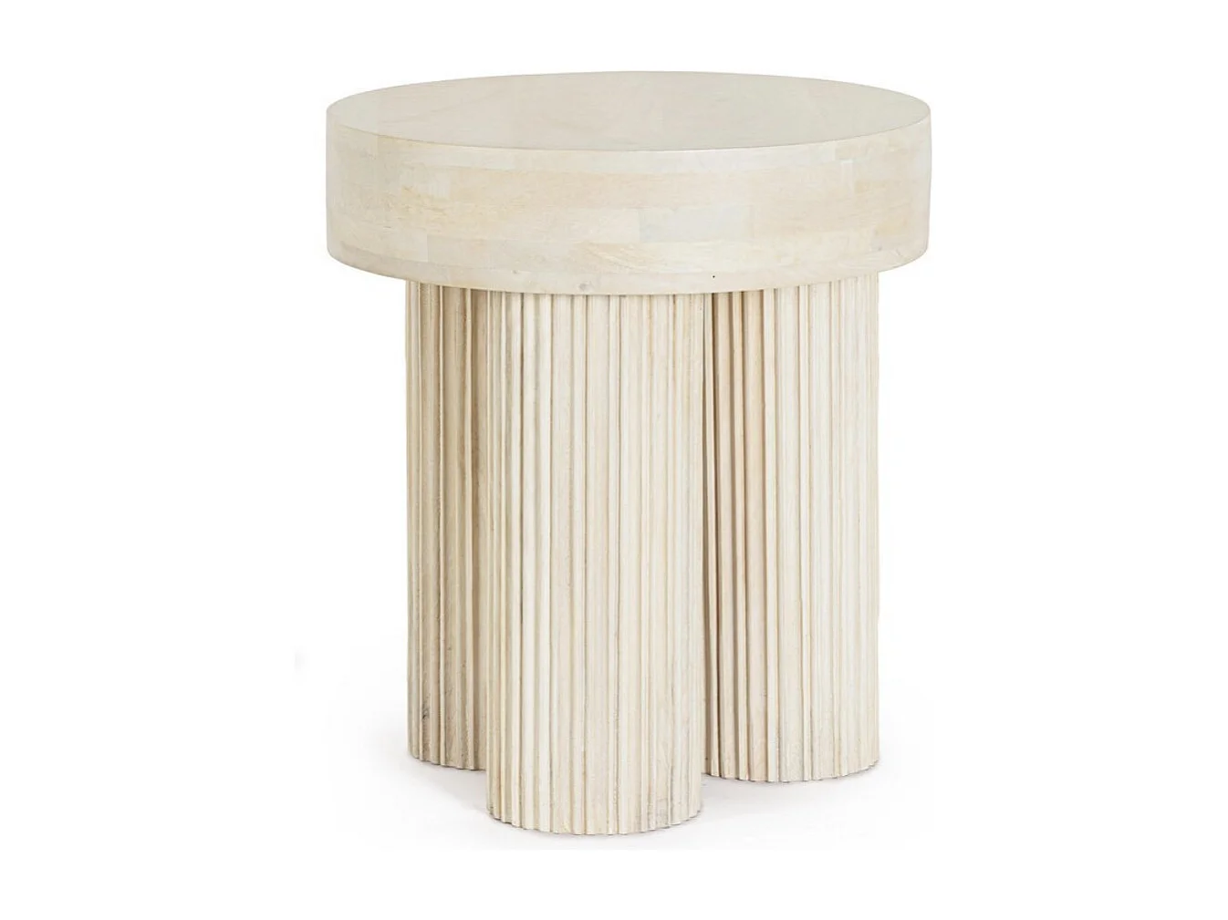 Table d'appoint en bois massif Bozar 45cm-Couleur Naturel