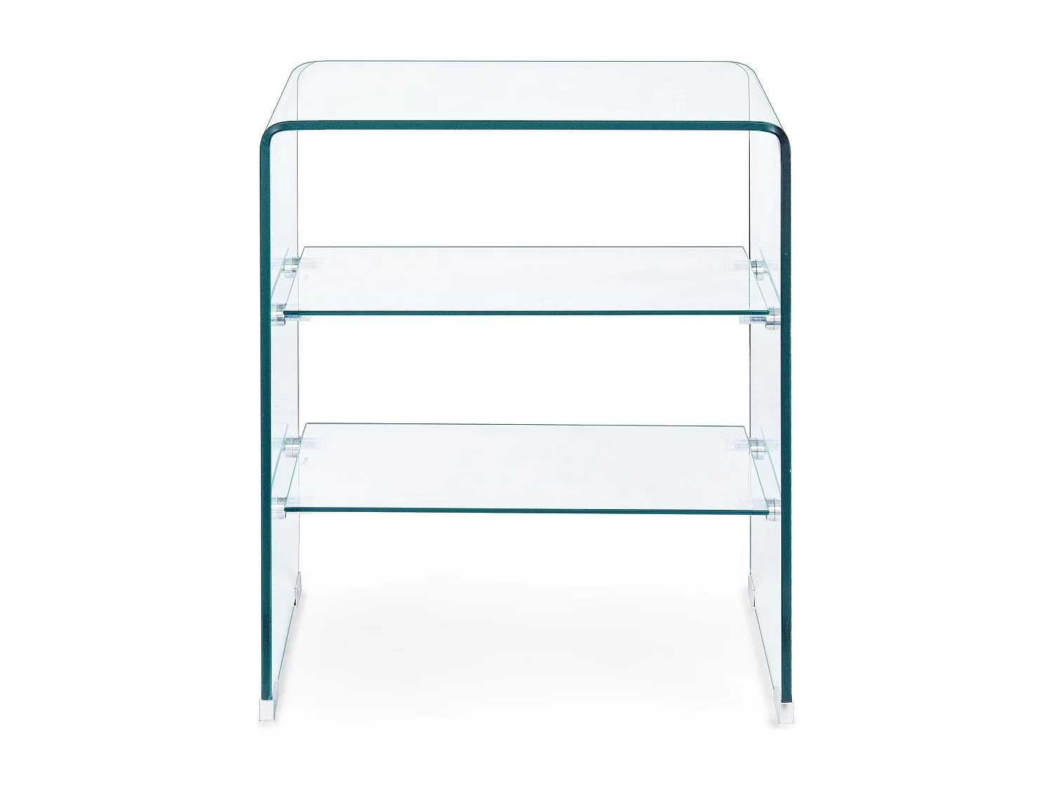 Table d'appoint carrée verre transparent 3 niveaux Iris L 50cm