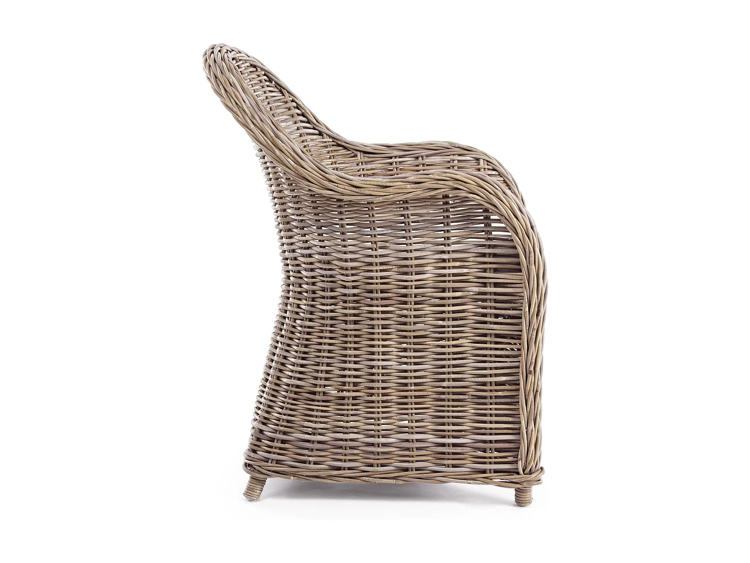 Fauteuil de jardin en rotin naturel avec coussin Marty