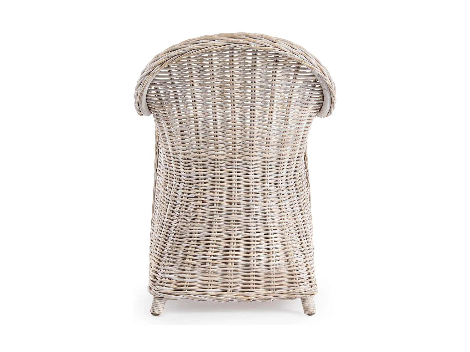Fauteuil de jardin en rotin blanc avec coussin Marty