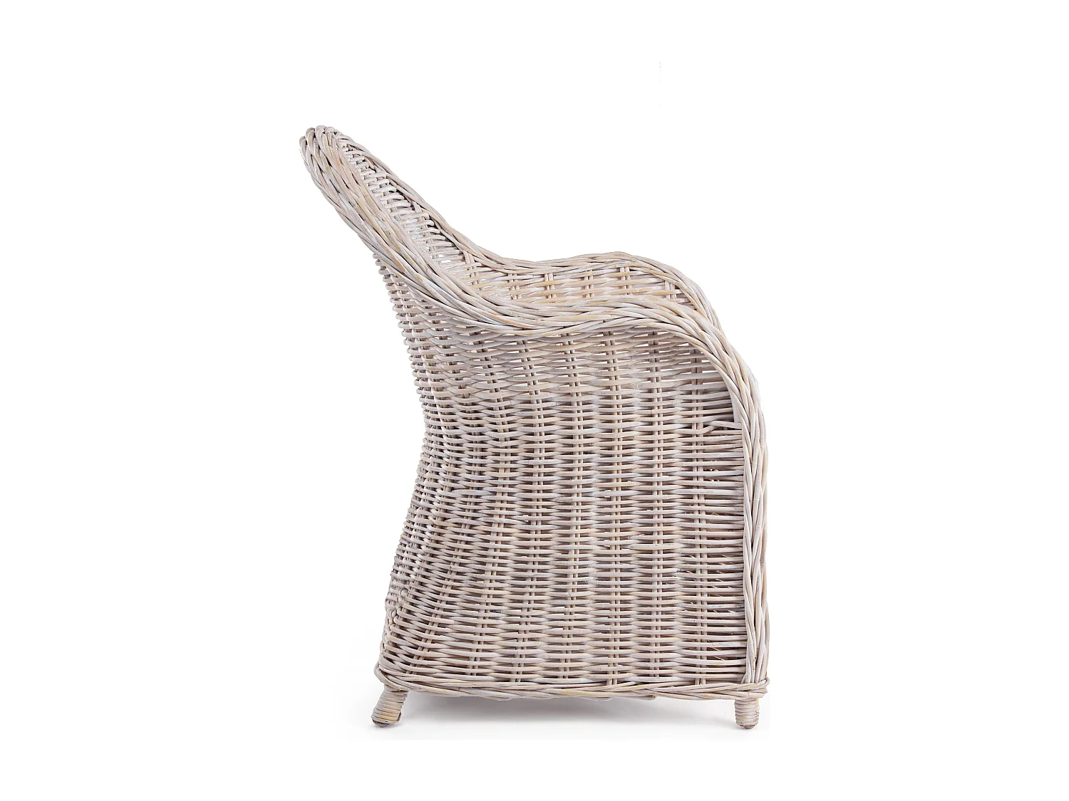 Fauteuil de jardin en rotin blanc avec coussin Marty