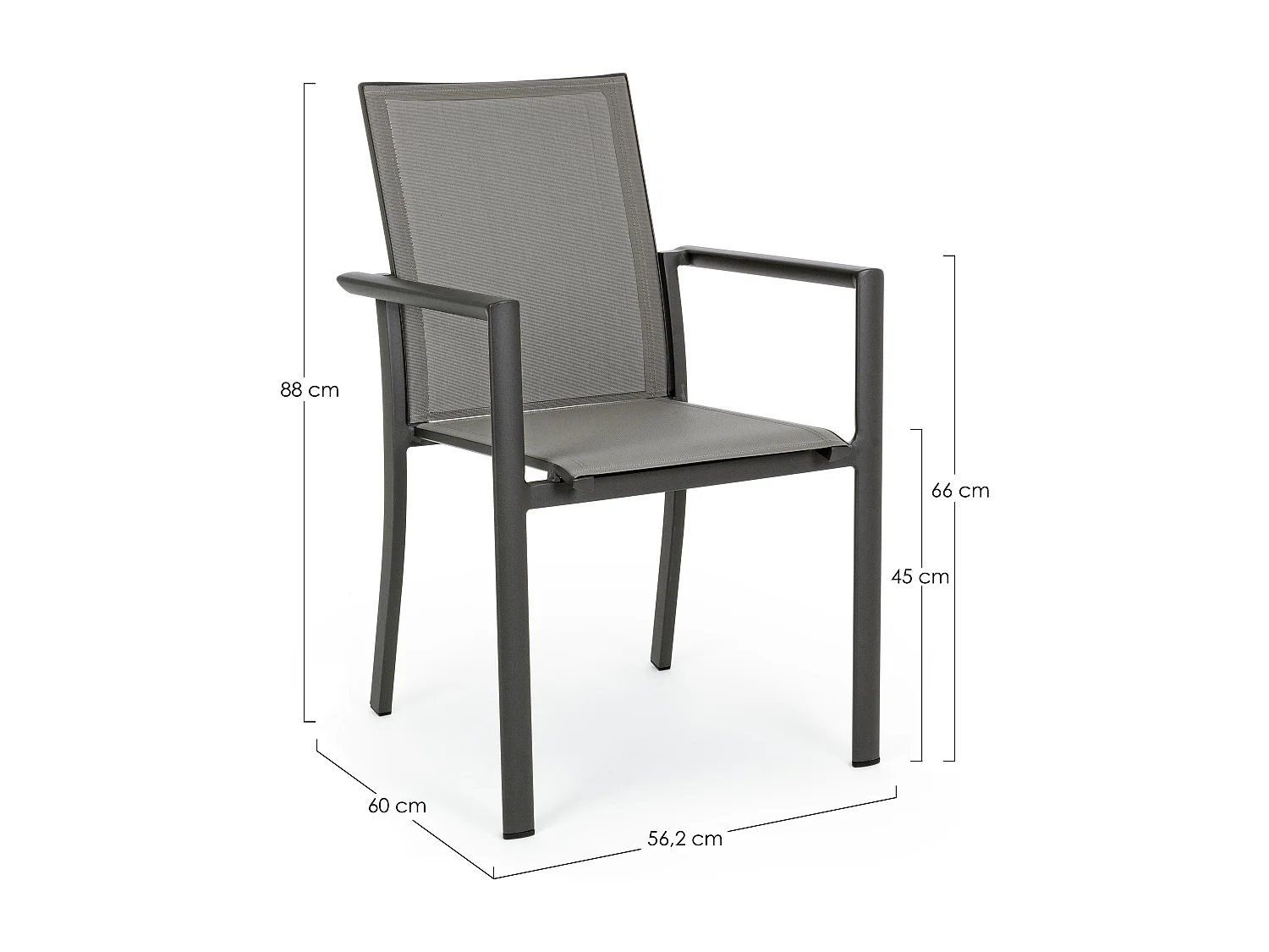 Fauteuil de jardin en aluminium anthracite Koni - Lot de 4