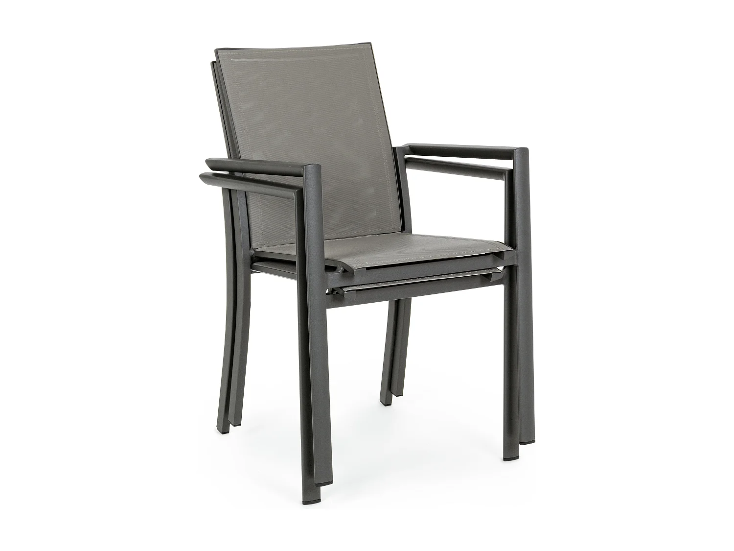 Fauteuil de jardin en aluminium anthracite Koni - Lot de 4