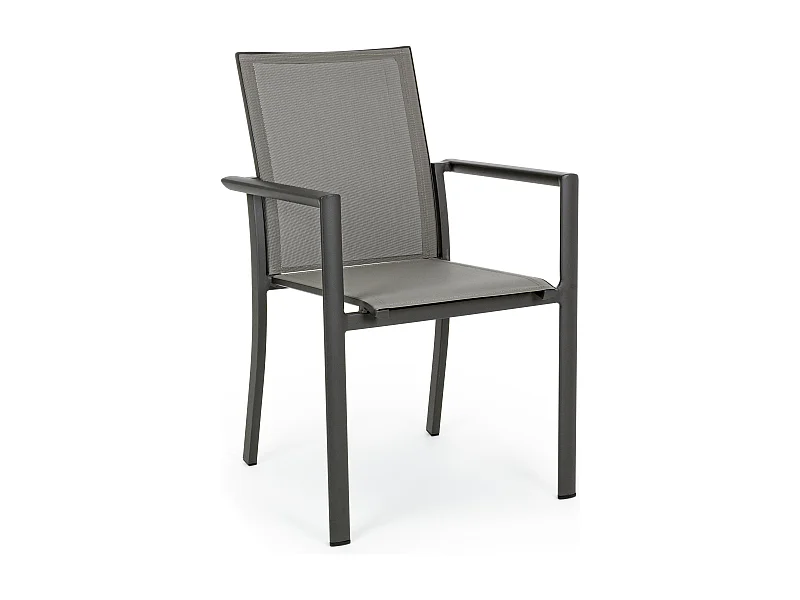 Fauteuil de jardin en aluminium anthracite Koni - Lot de 4