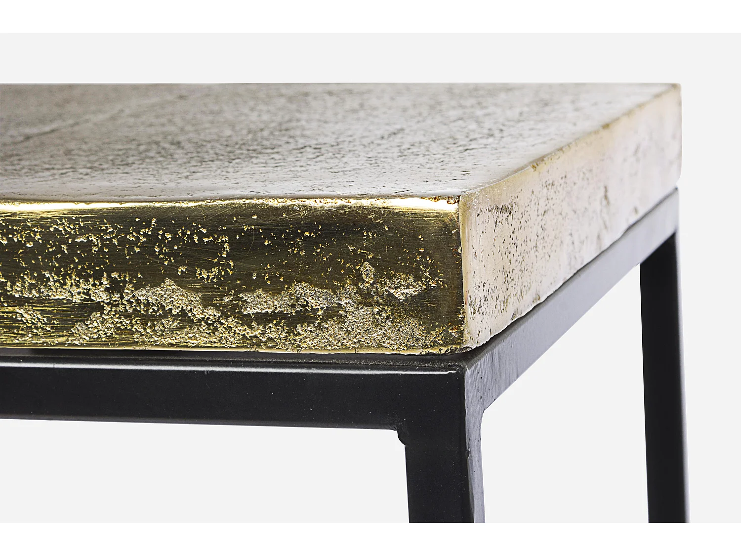 Console plateau en aluminium et pieds en acier Amina - Lot de 2