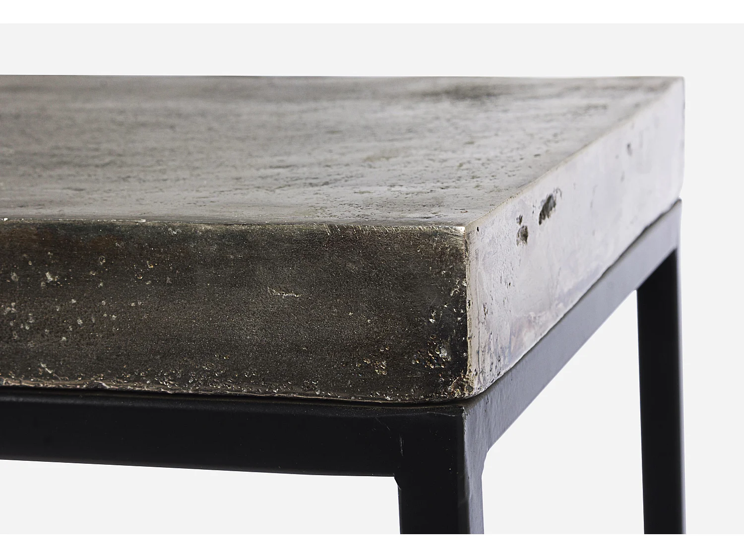 Console plateau en aluminium et pieds en acier Amina - Lot de 2