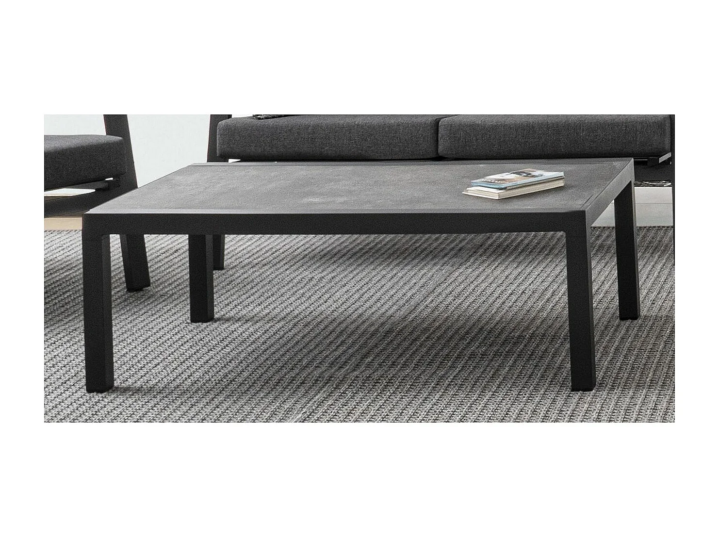 Table basse de jardin aluminium anthracite Keman L 120cm