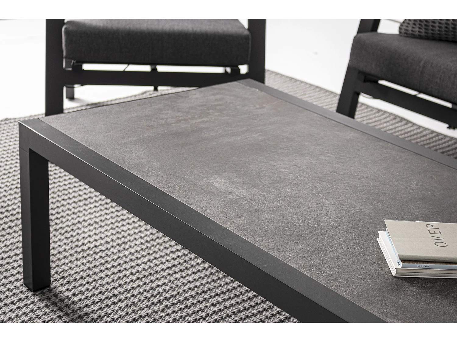 Table basse de jardin aluminium anthracite Keman L 120cm