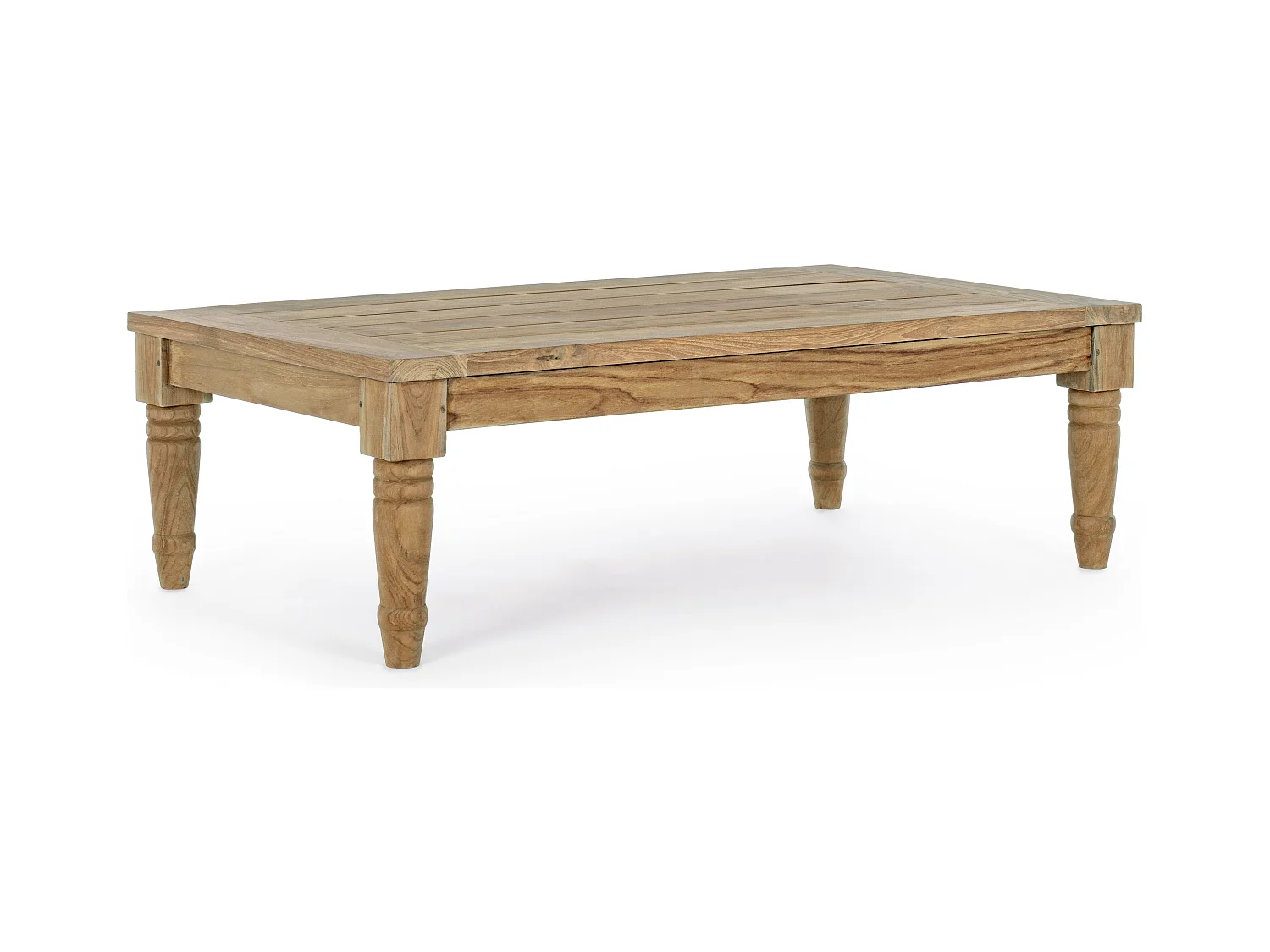 Table basse de jardin rectangle en bois teck Karine L 115cm